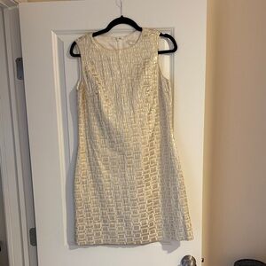 Shoshanna Ivory Textured Sleeveless Shift Dress